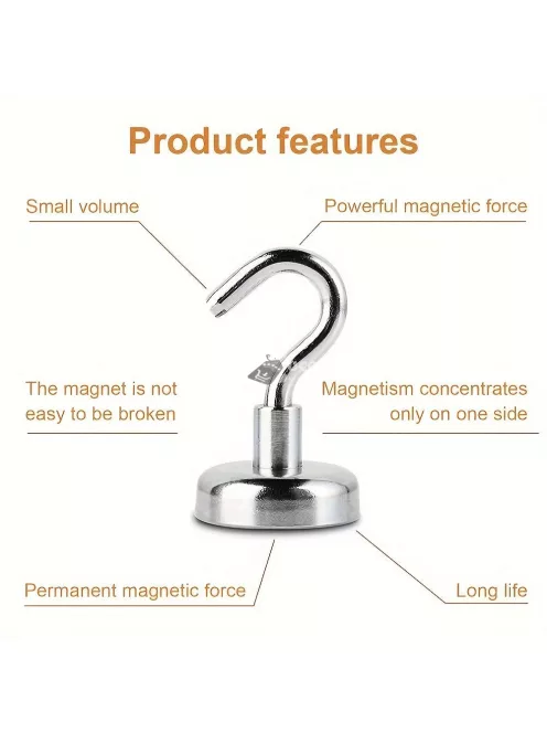 10 darabos szupererős neodímium mágneses horgok