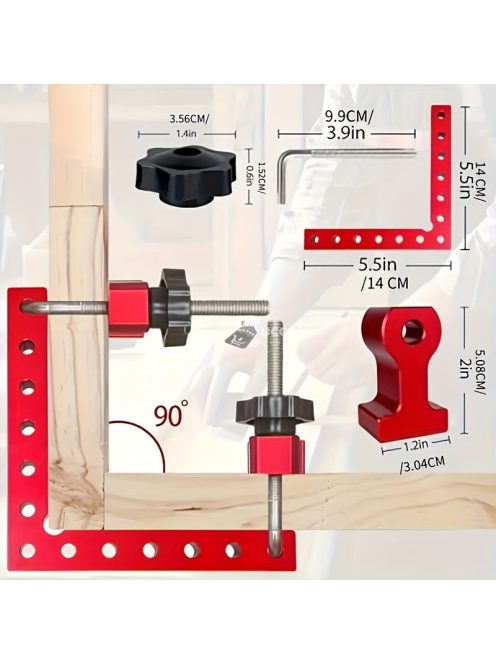 2 darabos alumínium ötvözet 90 fokos sarokszorító