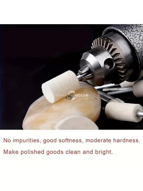 12 darabos gyapjú filc polírozó készlet mandrellel