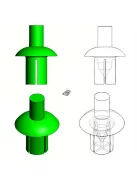 50db Alumínium Ötvözet Táguló Szegecsek Kerek Fejjel
