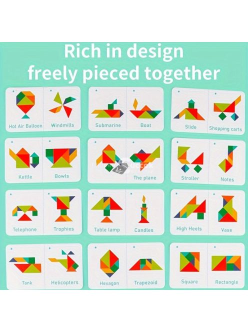 Fa Tangram geometriai alak kirakós játék