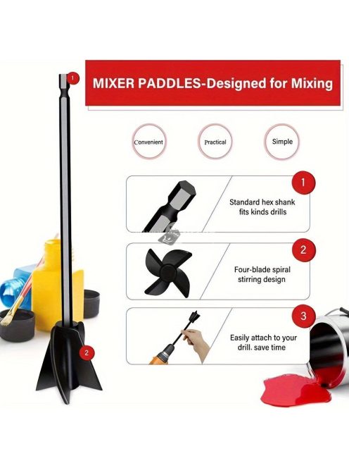 Műanyag festék keverő fúrófej csatlakozó