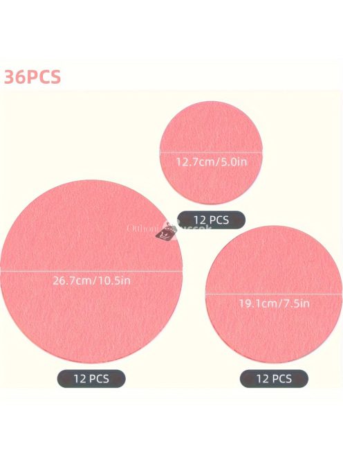 36 db-os kerek filc edényalátét és tányérelválasztó készlet