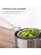 Prémium Rozsdamentes Acél Szűrő Fa Nyéllel