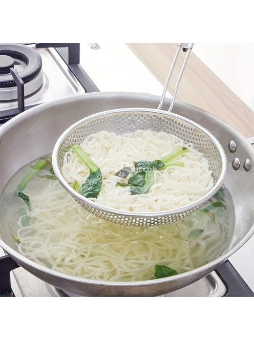 Prémium Rozsdamentes Acél Szűrő Fa Nyéllel