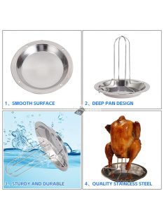   Rozsdamentes acél csirkesütő állvány csepegtető tálcával