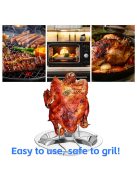 Rozsdamentes acél csirkesütő állvány csepegtető tálcával