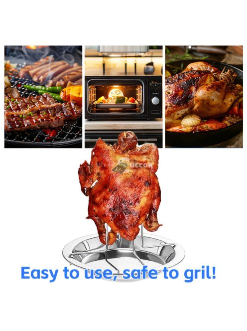 Rozsdamentes acél csirkesütő állvány csepegtető tálcával