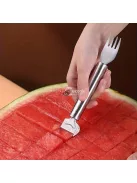 2-az-1-ben Rozsdamentes Acél Görögdinnye Szeletelő és Villa