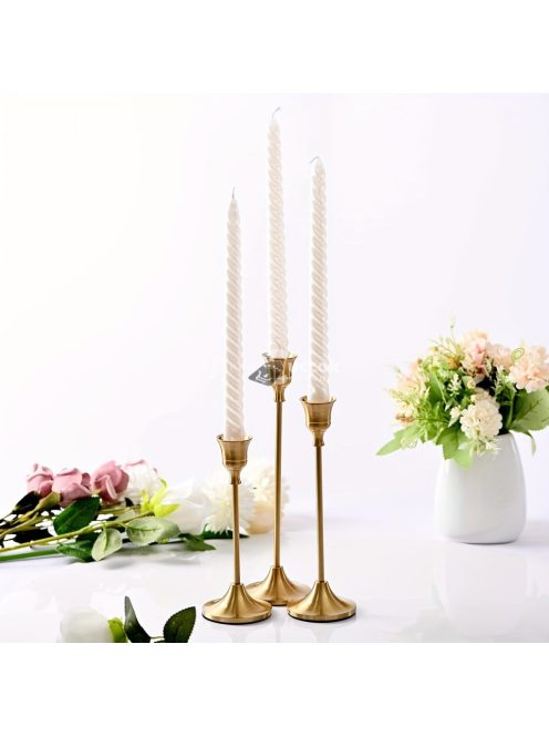 3 darab arany gyertyatartó