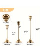 3 darab arany gyertyatartó