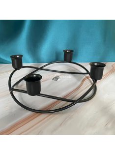 Elegáns Fekete és Arany Fém Gyertyatartó