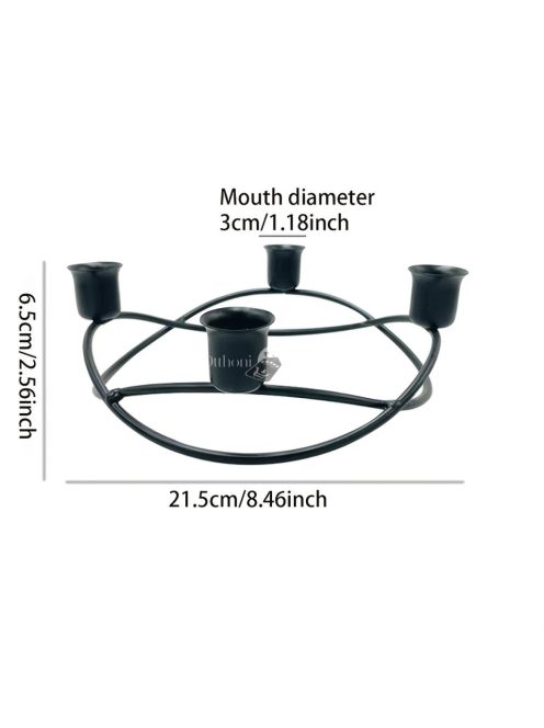 Elegáns Fekete és Arany Fém Gyertyatartó