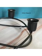 Elegáns Fekete és Arany Fém Gyertyatartó