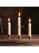 Egyszerű, 3 fejes, fém gyertyatartó