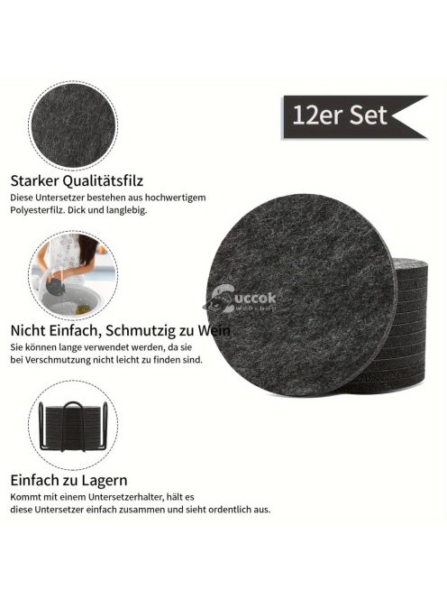 12 darab filc alátét támlóval