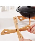 2 db Fa Trivet forró ételekhez - Hőálló és dekoratív konyhai asztali fa alátét