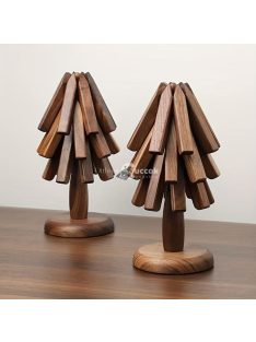   3 részes fa alátét készlet, fa alakú forró edénytartó