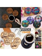 6db-os Fa Alátét Szett - Hőálló Dekoratív Asztali Szőnyegek Kávécsészékhez