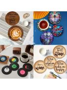 6db-os Fa Alátét Szett - Hőálló Dekoratív Asztali Szőnyegek Kávécsészékhez