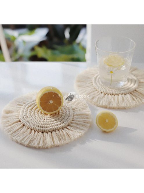 Kerek pamut fonott alátét