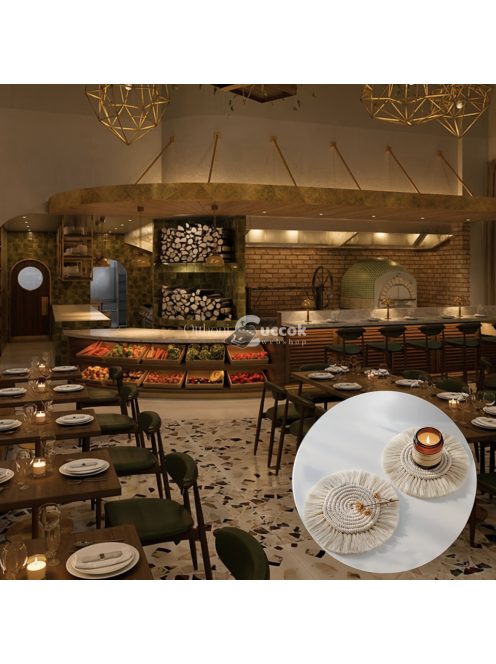 Kerek pamut fonott alátét