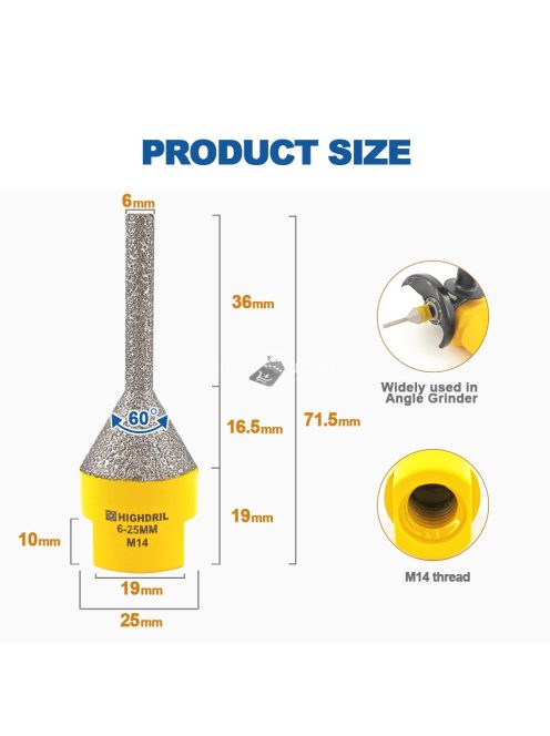 gyémánt fúrószerszám – furatkialakító, maró és csempeformázó porcelánhoz