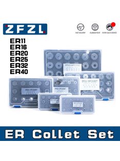   ER11-ER40 rugós patronkészlet – nagy pontosságú (0,005 mm), CNC maró- és gravírozógéphez