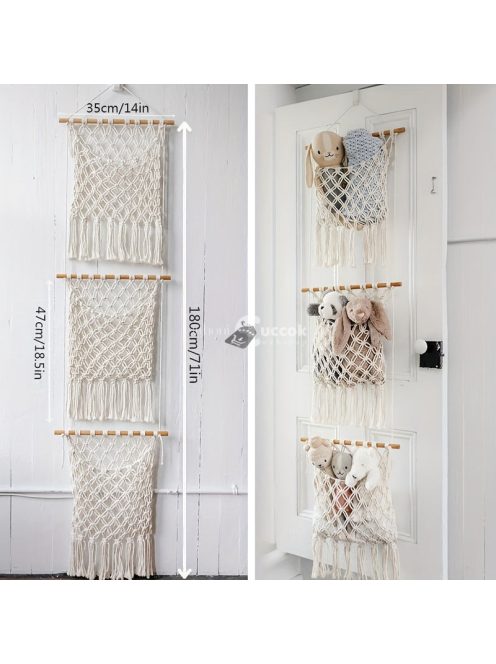 3-szintes függő szövött tárolótáska