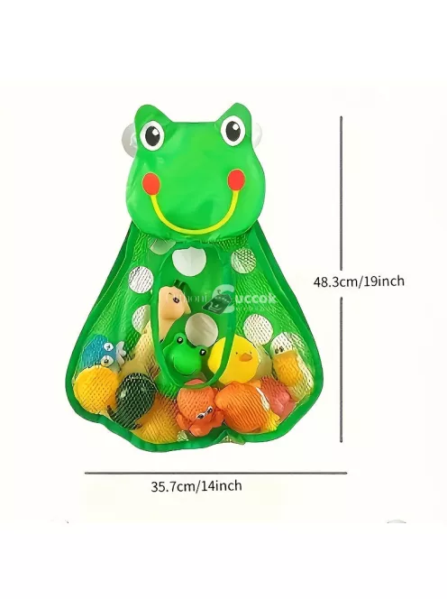 Nagy Kapacitású Béka és Kiskacsa Játék Tároló Táska Tapadókorongokkal