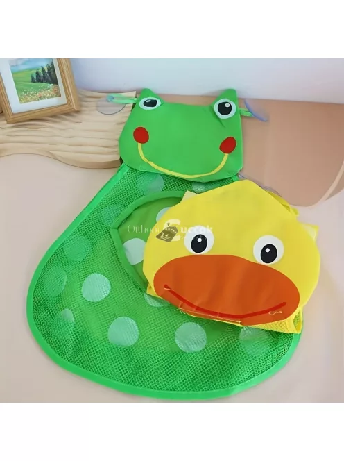 Nagy Kapacitású Béka és Kiskacsa Játék Tároló Táska Tapadókorongokkal