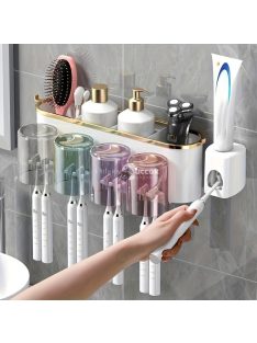   Könnyen felszerelhető falra szerelhető fogkefetartó gargarizáló pohárral