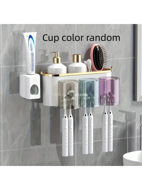 Könnyen felszerelhető falra szerelhető fogkefetartó gargarizáló pohárral