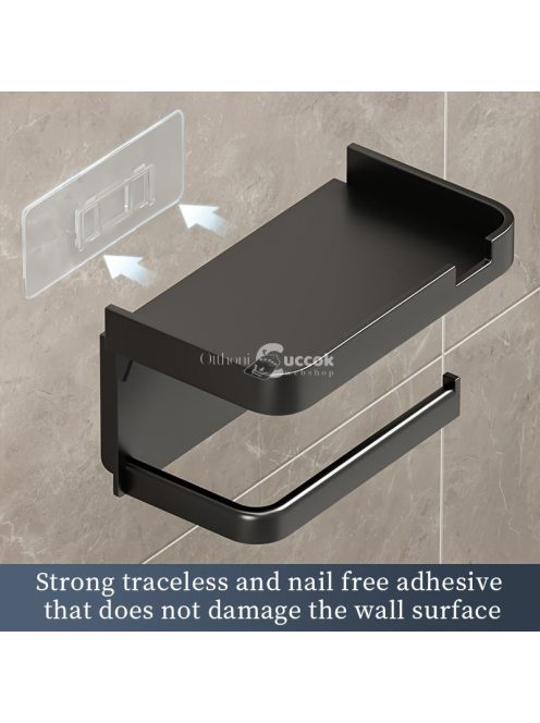 öntapadós műanyag WC-papírtartó perforált fiókkal