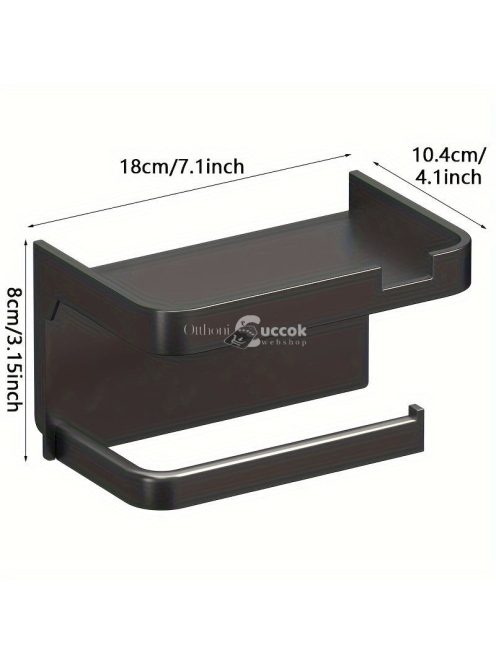 öntapadós műanyag WC-papírtartó perforált fiókkal