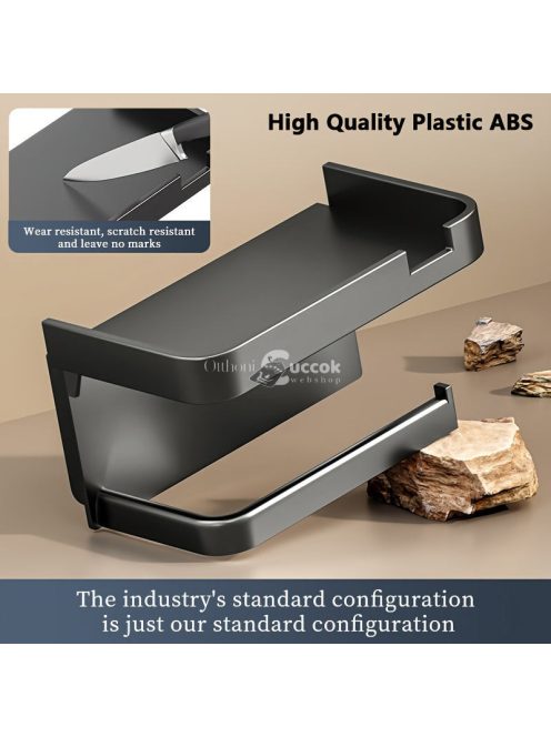 öntapadós műanyag WC-papírtartó perforált fiókkal