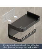 öntapadós műanyag WC-papírtartó perforált fiókkal