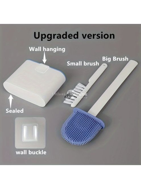 Falra szerelhető szilikon WC-kefe készlet tartóval