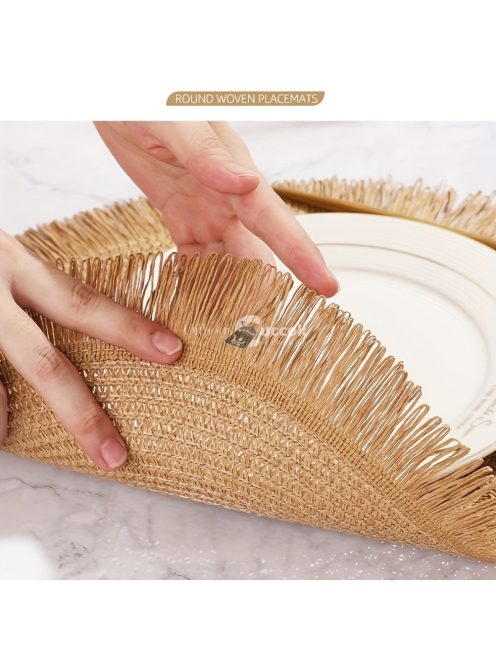 6db Kerek Fonott Tányéralátét