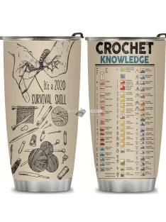   Horgolás mintájú Rozsdamentes Acél termosz bögre fedéllel