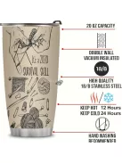 Horgolás mintájú Rozsdamentes Acél termosz bögre fedéllel