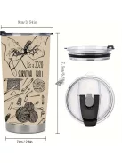 Horgolás mintájú Rozsdamentes Acél termosz bögre fedéllel