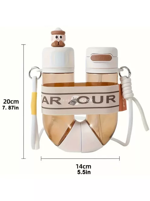 U-alakú kettős rekeszes sport kulacs