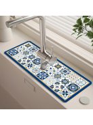 Asztali edény szárító alátét, csempe mintás poliészter nedvszívó alátét