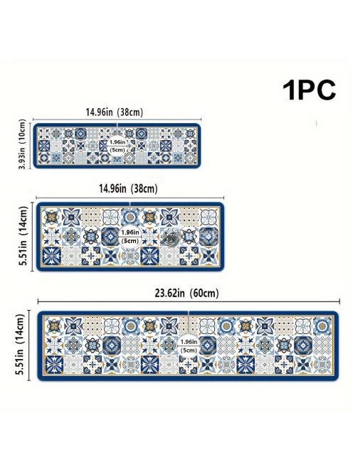 Asztali edény szárító alátét, csempe mintás poliészter nedvszívó alátét