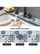 Asztali edény szárító alátét, csempe mintás poliészter nedvszívó alátét