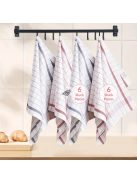 Piros és kék kockás pamut konyhai törölköző