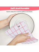 Piros és kék kockás pamut konyhai törölköző