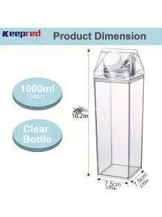   Kreatív, négyzet alakú kulacs, nagy űrtartalmú vizes palack