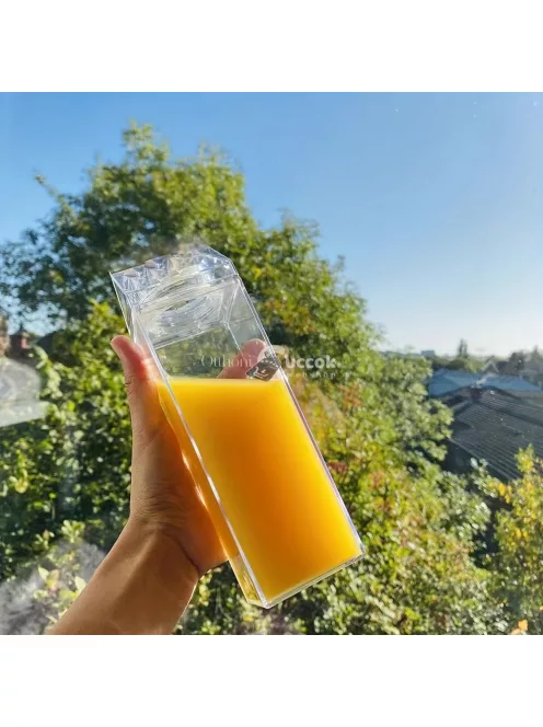 Kreatív, négyzet alakú kulacs, nagy űrtartalmú vizes palack